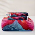thumbnail image 5 of jejeloiu Pink Tropical Flamingo Quilt King Kids,Wild Bird Monsters Leaf King Coverlet Set,3 Pieces, 5 of 7