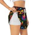 thumbnail image 2 of Haiem Mexican Flower Traditional1 Women's 2 in 1 Running Shorts - Lightweight Athletic Workout Gym Yoga Breathable Sports Shorts Liner with Phone Pockets-Medium, 2 of 9