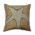 thumbnail image 1 of Funda de almohada beige de 40 x 40 cm (16 x 16 pulgadas) para sofá, de lino, con estrellas de mar y encaje de cuentas, con cremallera, estampado de criaturas marinas de playa - Espectro de estrellas, 1 of 4