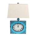 thumbnail image 3 of HomeRoots Furniture 274470 Vintage Blue Table Lamp with Metal Clock Base, 3 of 3