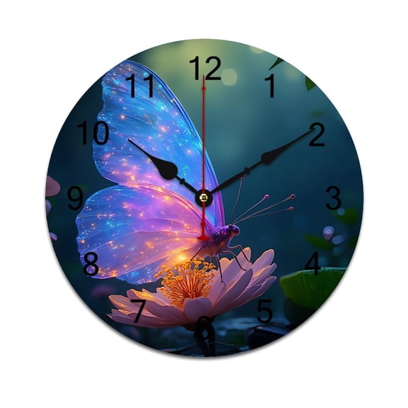 Cute Cat And Butterfly Time Decorative Wall Clocks Round Large Wall Watch Bedroom Home Decor 10 12 14 Inch