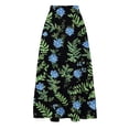 thumbnail image 4 of ZToonmas Women's Floral Print Tiered Maxi Skirt Elastic Waist Drawstring Skirt with Pockets for Summer Casual and Vacation, 4 of 7
