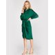 thumbnail image 4 of Vestido satinado drapeado color Verde AMAD Casual para mujer Talla M, 4 of 4