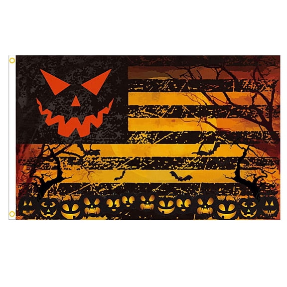 Lava Halloween Pumpkin Flag - 5x3 FT Outdoor Decor, Orange Spooky Yard Banner