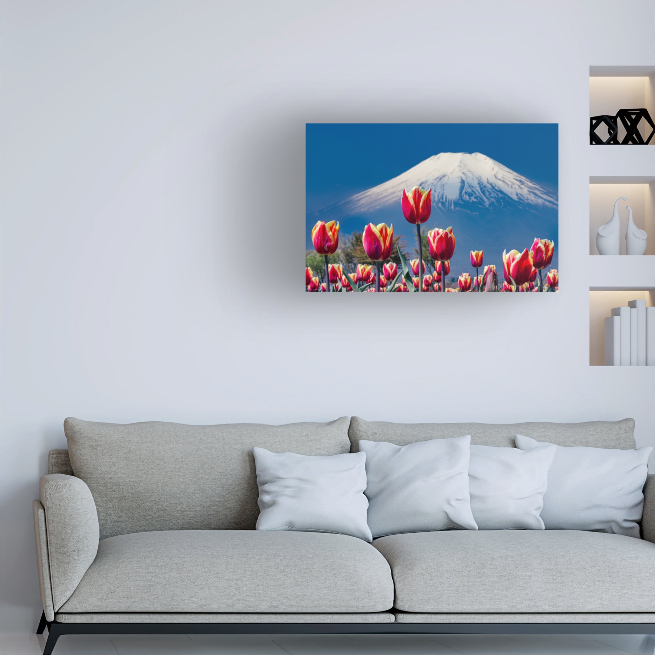 Trademark Fine Art sirouminami Tulips and Mt Fuji Canvas Wall Art