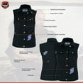 thumbnail image 4 of Daniel Smart Women's Denim Vest Unique Raw Blue Motorcycle Vest with Snap collar & Multipurpose Pocket, 4 of 6