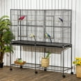 thumbnail image 2 of PawHut 64" Extra Large Bird Cage, Rolling Metal Parrot Cage, 2 of 10