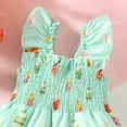thumbnail image 4 of Odeerbi 6M-4Y Niñas Verano Pascua Rompers Ruffle Satén Traje de Pierna Ancha Casual Cómodo Sin Mangas Pantalones Generales Con Banda de Cabeza, 4 of 8