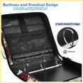 thumbnail image 4 of Zipper Binder with Shoulder Strap 2 inch 3 Ring Waterproof File Folder Organizer Bag 500 Sheet White and Crimson Roses Pattern, 4 of 8