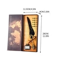 thumbnail image 3 of WWV Vintage Quill Dip Pen Set Glass Feather Pen with 15ml Ink 5 Nibs Brass Base and Letter Opener Calligraphy Writing Gift Set for Women and Men, 3 of 3
