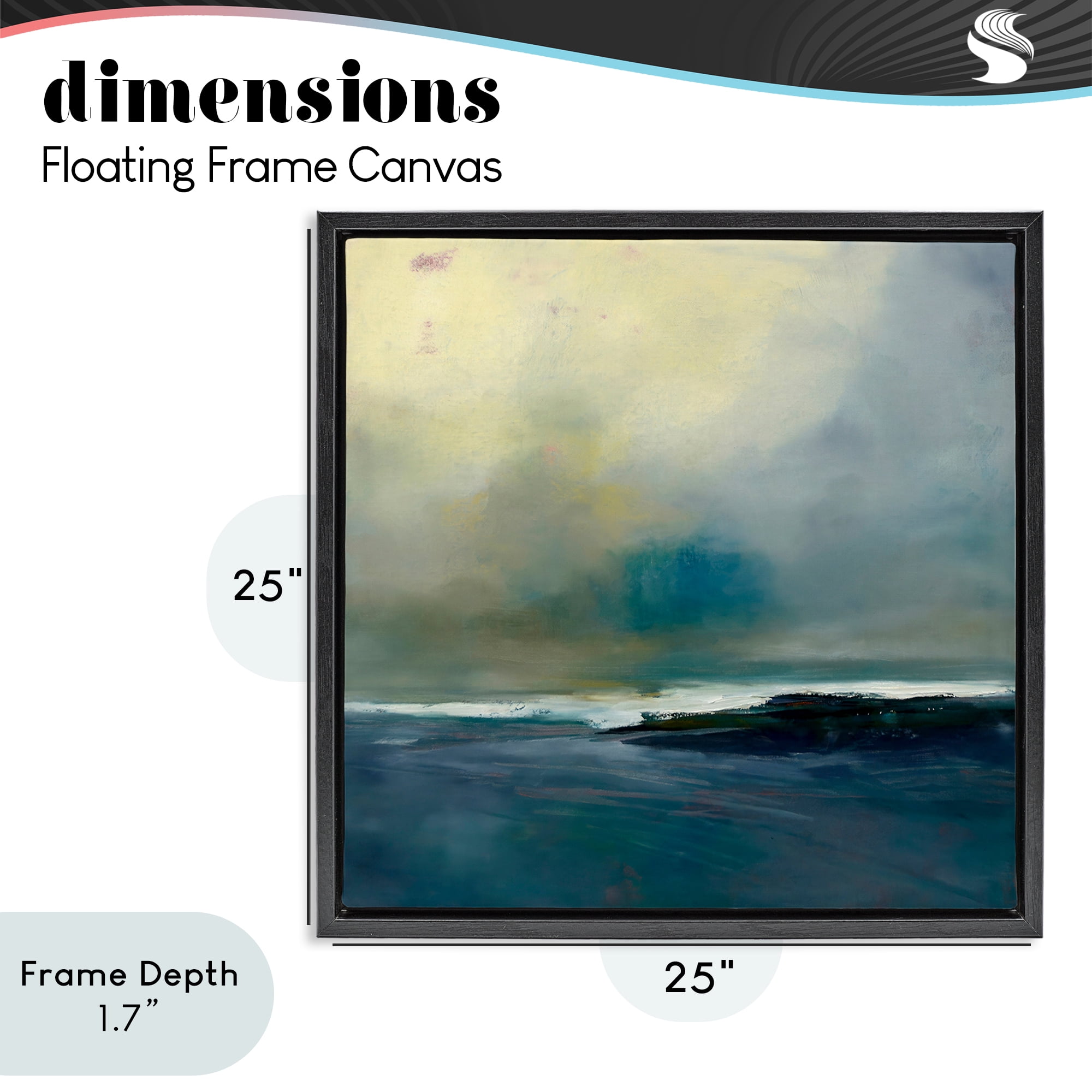 Stupell Industries Channeling Calm Horizon Black Framed Floater Canvas Wall Art, design by Patrick Dennis