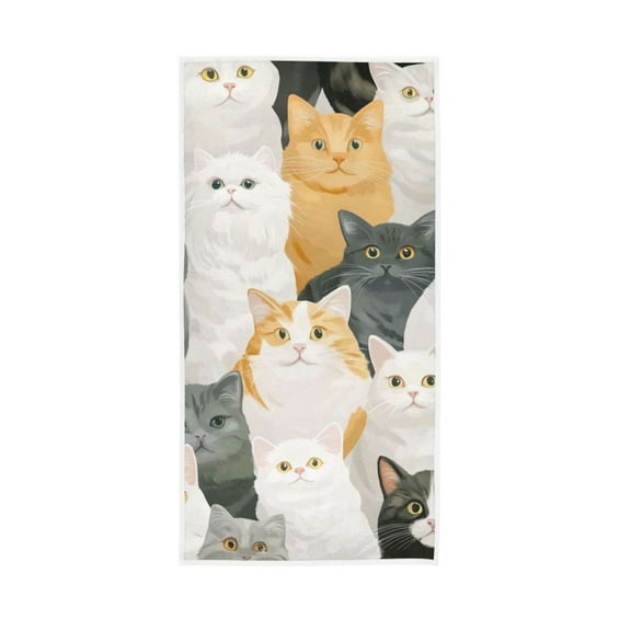 Funny and Cute Cats Face Towel Absorbent Hand Towels Bath Sport Gym