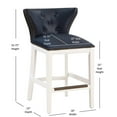 thumbnail image 2 of Comfort Pointe Marco 25" Faux Leather & Wood Counter Stool in Blue/White, 2 of 10