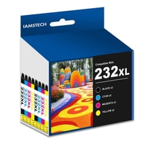 8-Pack 232XL Ink Cartridges Compatible for Epson 232 232XL Printer Ink Combo Pack for Workforce WF-2930 WF-2950 Expression XP-4200 XP-4205 (Black, Cyan, Magenta, Yellow)