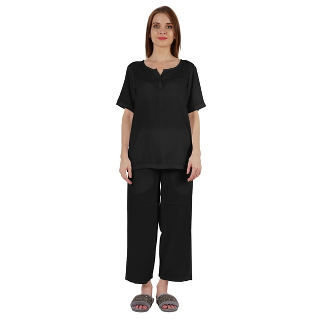 Inkmeso Ensemble de Pyjama à Manches Courtes pour Femmes T-Shirt Henley & Ensemble de Pyjama