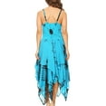 thumbnail image 2 of Sakkas Annabella Corset Bodice Handkerchief Hem Dress - Turquoise / Black - Plus Size, 2 of 5