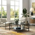 thumbnail image 5 of Evelyn&Zoe Hera 32" Wide Square Coffee Table with Mirror Shelf in Blackened Bronze, 5 of 8