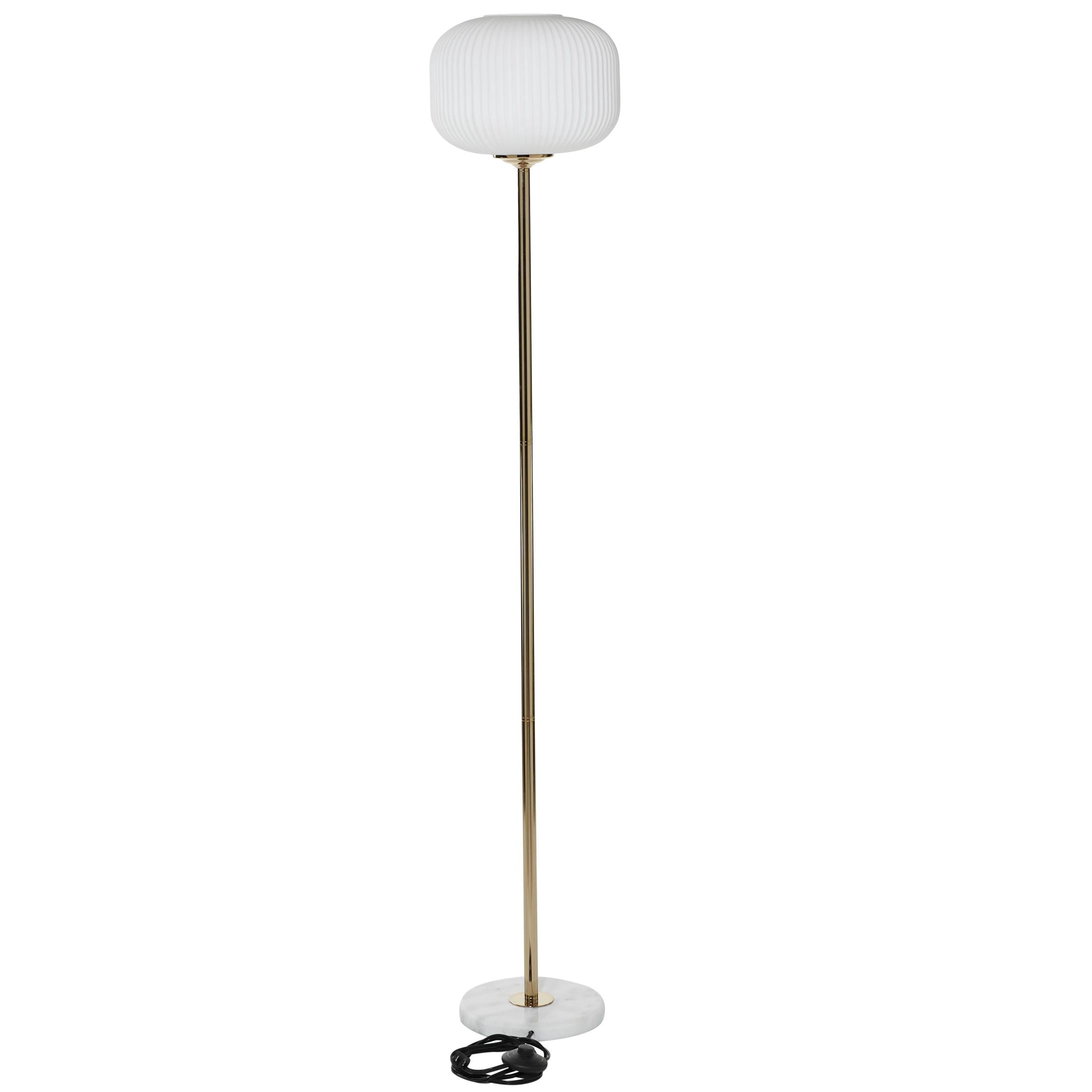 CosmoLiving by Cosmopolitan 64" White Floor Lamp with White Glass Shade