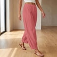 thumbnail image 5 of Cmfcve Barrel Pants for Women Summer Casual High Waisted Balloon Pants Boho Baggy Beach Wide Leg Pants, 5 of 6