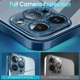 thumbnail image 3 of Crystal Clear Case for iPhone 12 Pro, [Not Yellowing] [Camera Protection] [Military Grade Drop Tested] Transparent Shockproof Protective Phone Case Soft Silicone Slim Cover, 6.1 inch, Blue, 3 of 9