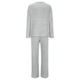 thumbnail image 4 of yunLCZ Silk Pajamas for Men Ribbed Pajama Sets For Women Pullover V Neck Long Sleeve Sleepwear Matching Comfy Long Pants Outfits Sleepdress, 4 of 4