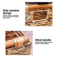 thumbnail image 3 of Wicker Basket Rectangular with Wooden Handles for Shelves,Water Hyacinth Basket Storage,Natural Bas, 3 of 5