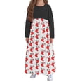thumbnail image 4 of Robes Graphiques à Manches Longues pour Filles, Col Rond, Spandex, Joyeuses Vacances, Noël, Brunch, Maxi, Été Automne 2025, Coupe Régulière, 7 Ans, 4 of 6