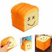 Grtsunsea 2Pcs Elastic PU Toast Soft Slice Card Phone Holder Bread Hand Vent Toy