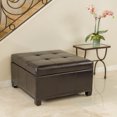 thumbnail image 1 of Burnside Ottoman de Rangement en Cuir Espresso, 1 of 6