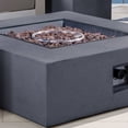thumbnail image 3 of GDF Studio Cherie Outdoor Aluminum Gray Chat Set with Fire Table, Light Gray, 3 of 6