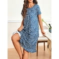 thumbnail image 5 of Avidlove Women Nightgowns with Pockets Button Front Henley NeckHouse Dresses Ruffle Hem Nightdress Sleepwear Short Sleeve Pajamas Dress, 5 of 8