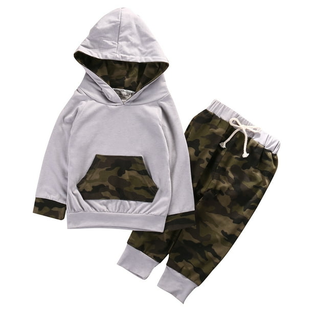 Boys top camouflage hoodie