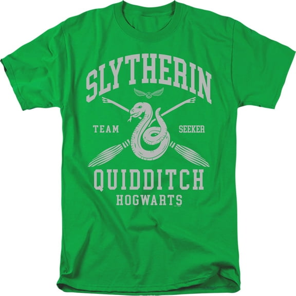 Harry Potter Slytherin Quidditch Arch Unisex Adult T Shirt, Kelly Green, 4X-Large