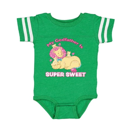 

Inktastic My Godfather Is Super Sweet Cotton Candy Lions Gift Baby Boy or Baby Girl Bodysuit