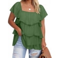 thumbnail image 3 of Bixock Plus Size Women Tops Maternity T Shirts Chiffon Top Solid Color Crew Neck Short Sleeve Sheer Breathable Sizes XL To 5XL Summer Blouse, 3 of 5