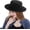 Black 2, variant on Fashion Classic Black Fedora Flat Hat, Wide Brim Jazz Hats Church Derby Cap for Women and Men Causal Wear