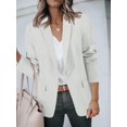 thumbnail image 4 of Blazer Cicy Bell para mujer, casual, con parte delantera abierta, poliéster blanco, 4 of 6
