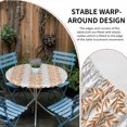 thumbnail image 2 of Orange Gray Botanical Round Tablecloth for 45-54 Inch Tables,Fitted Table Cover with Elastic Edge,Pastoral Spring Summer Leaf Aesthetics Waterproof Outdoor Table Cloth Protector for Patio Dinner, 2 of 9
