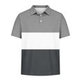 thumbnail image 4 of Ynynloco Boys Short Sleeve Pique Golf Shirts Kids Breathable Color Block School Uniform Shirt for Casual Daily Wear 5-15 Years, 4 of 8