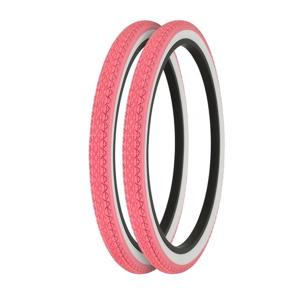 Two Tire 26 x 2.125 Pink/White Side Wall HF-133.
