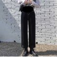 thumbnail image 1 of Pantalones vaqueros extra grandes para embarazadas, holgados, de pierna ancha, informales, para uso exterior, rectos, finos, de verano, modernos y versátiles, 1 of 4