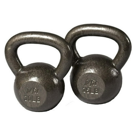J Fit 30-35 lbs Cast Iron Kettlebell Set