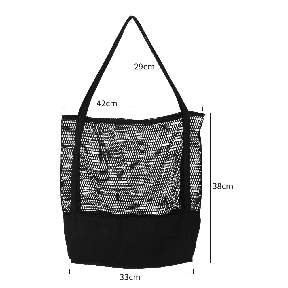 Tote Bag Canvas Nylon Mesh Tote Bag Beach Bag Black