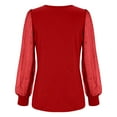 thumbnail image 5 of Womens Long Sleeve Tops Oversized Sweatshirt Knit Striped Long Sleeve Crewneck Casual Loose Pullover Tops Khaki T Shirts For Women, 5 of 5