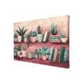 thumbnail image 2 of 8x12 inch Canvas Frameless Painting Potted Plants & Books,Florists & Garden Decor Paintings Prints,Apartment Study,Bedroom,Lounge Wall Decor Canvas Poster,Gift For Book & Potted Plant Lover, 2 of 6