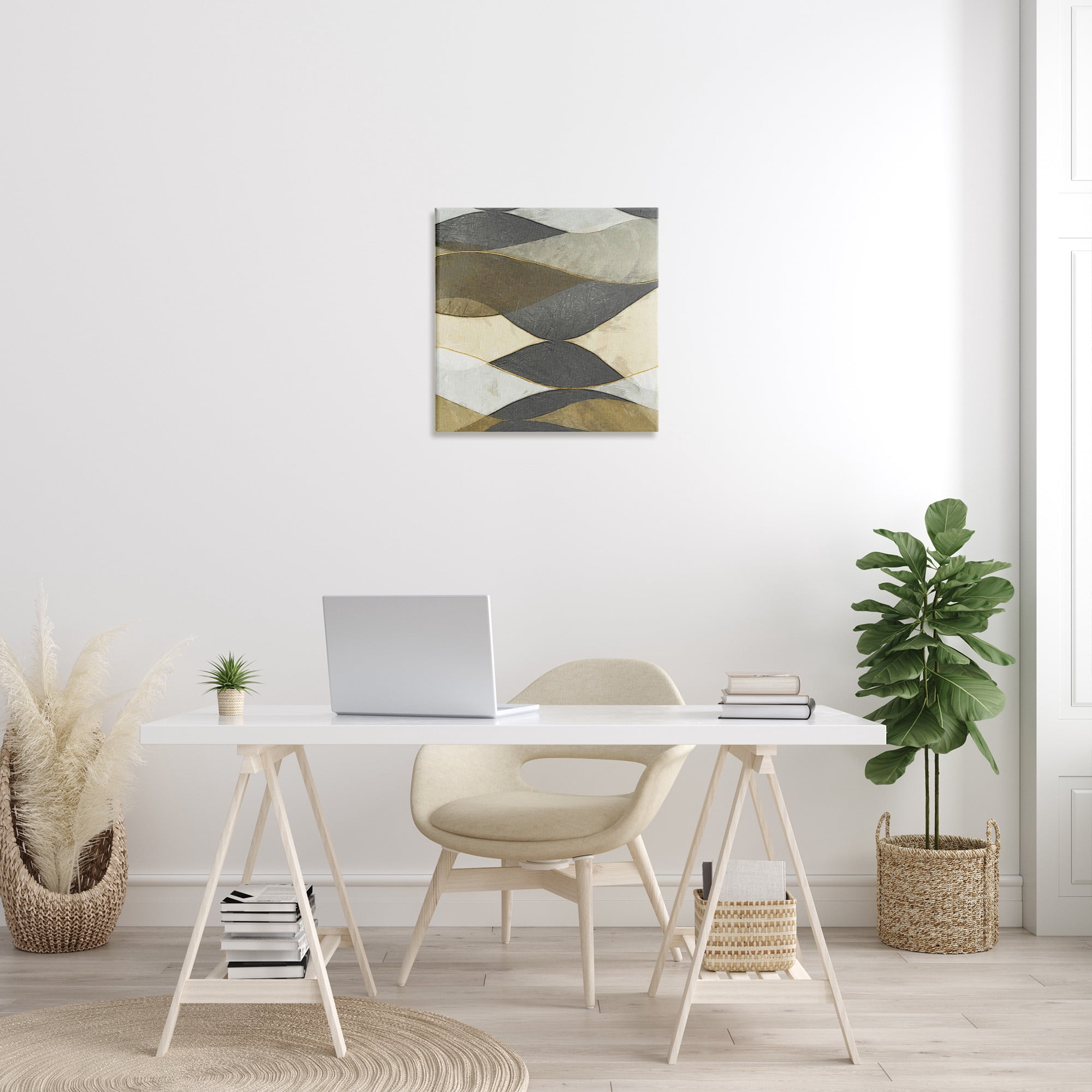 Stupell Industries Geometric Desert Landscape Abstract Painting Gallery Wrapped Canvas Art Print Wall Art, 24 x 24