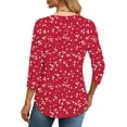 thumbnail image 4 of Fantaslook Womens Plus Size Tops 3/4 Sleeve Pleated Dressy Blouses Crew Neck Casual Tunic Tops Summer Shirts, 4 of 7