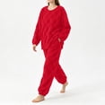 thumbnail image 3 of Dlentnea Women's Pajamas Sets Fleece 2 Piece Comfy Loungewear Winter Warm Fuzzy Sleepwear for Winter, 3 of 7