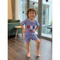 thumbnail image 4 of Cenuakty Boys' 4th of July Outfit 0-3 Set Letter Flag Embroidery Short Sleeve Crew Neck T-Shirt and Matching Shorts, 4 of 9
