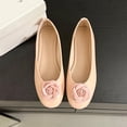 thumbnail image 5 of hoksml Women Round Toe Ballet Flats, Fabric Flower Decor PU Upper Slip On Casual Dress Flat Shoes, 5 of 9